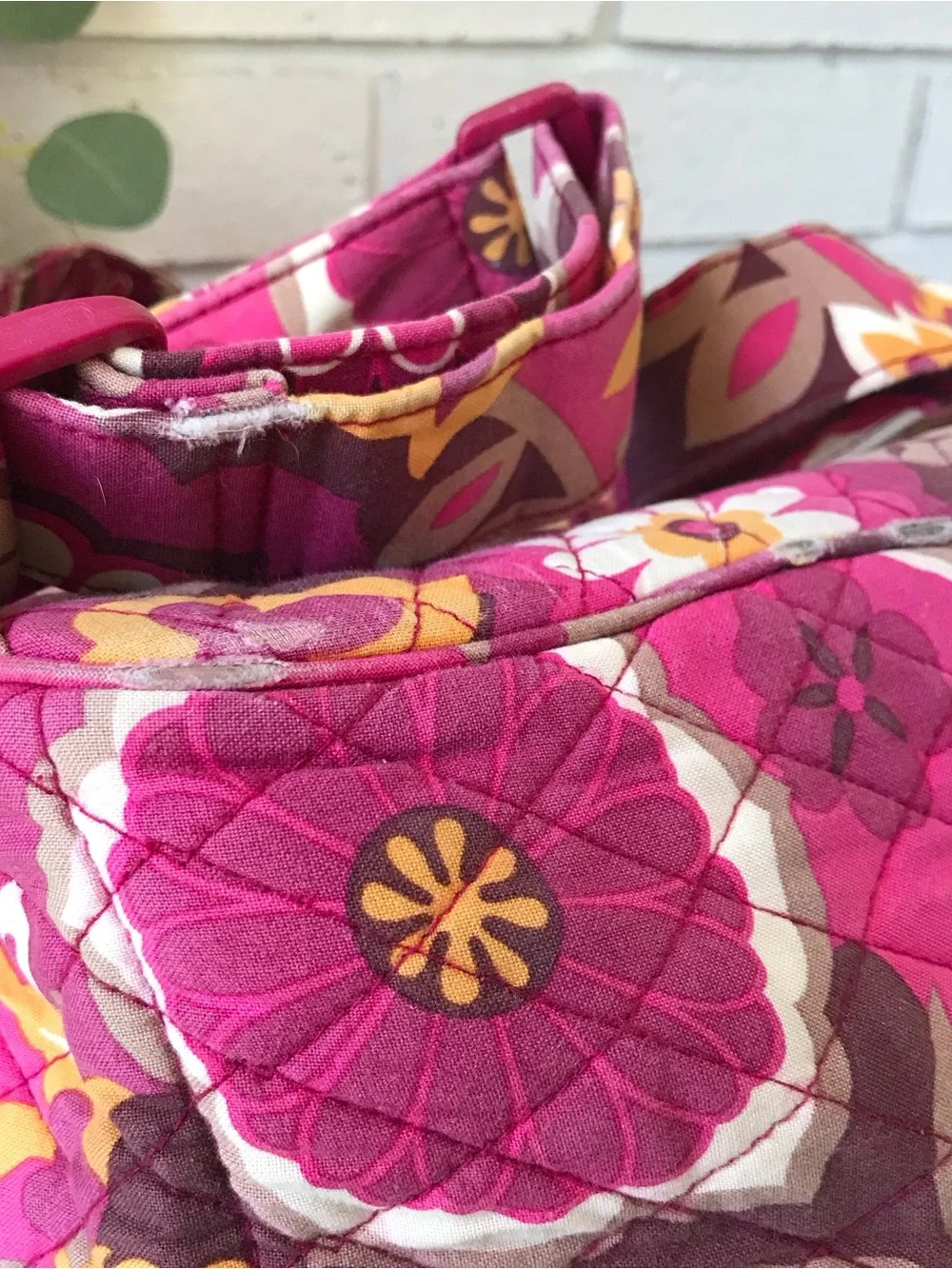 Vera Bradley Carnaby Large Backpack Pink Floral Quilted